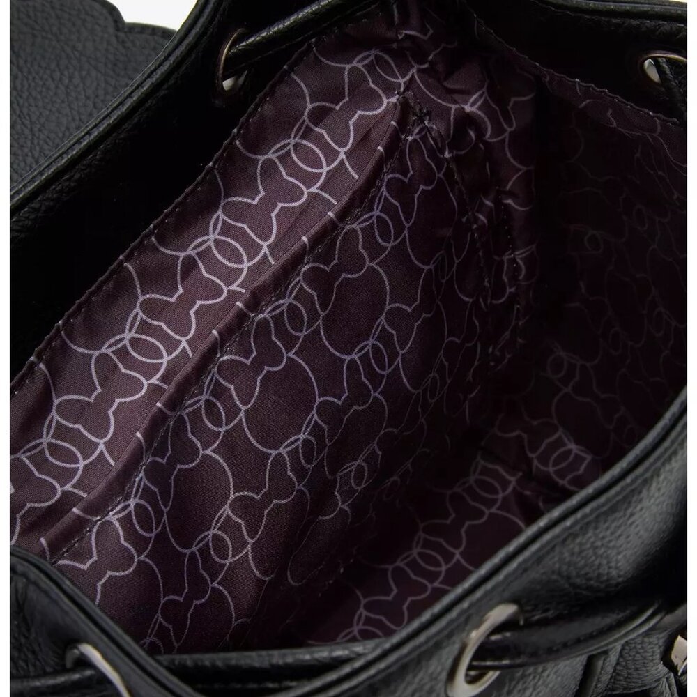Loungefly Disney Minnie Mouse Pebble Textured Black Mini Backpack and Wallet NWT - Picture 4 of 10